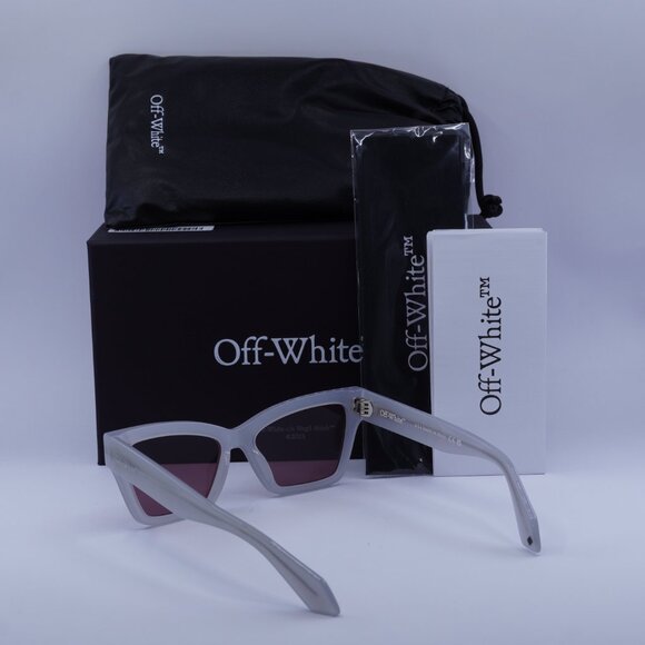 Off-White OERI110 CINCINNATI 0964 Cat Eye Sunglasses – Shiny Grey\\Brown